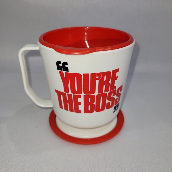 Firestone Tire Automotive You're The Boss Vintage Plastic Coffee Cup Travel Mug - Picture 2 of 2